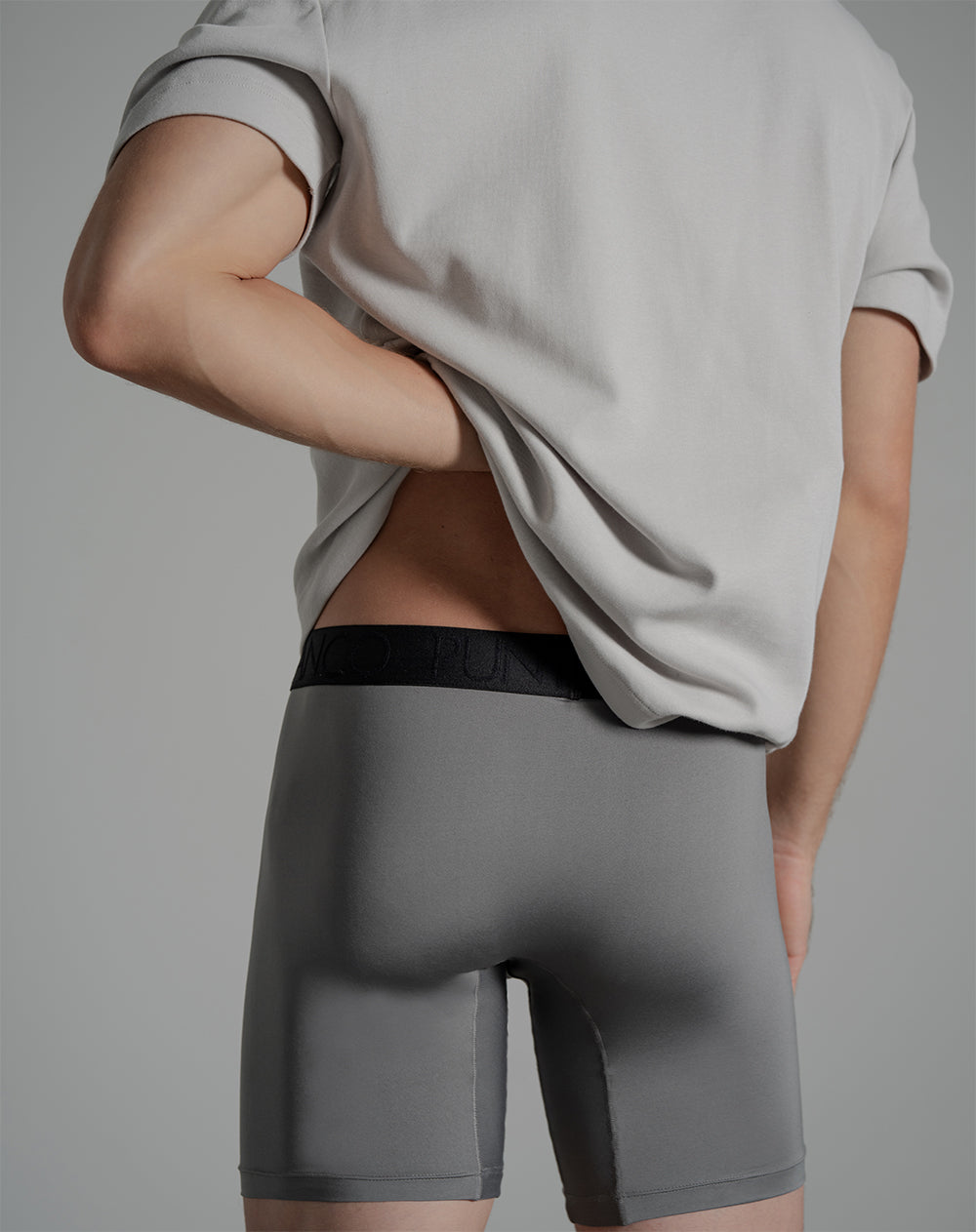 Bóxer deportivo largo microfibra gris
