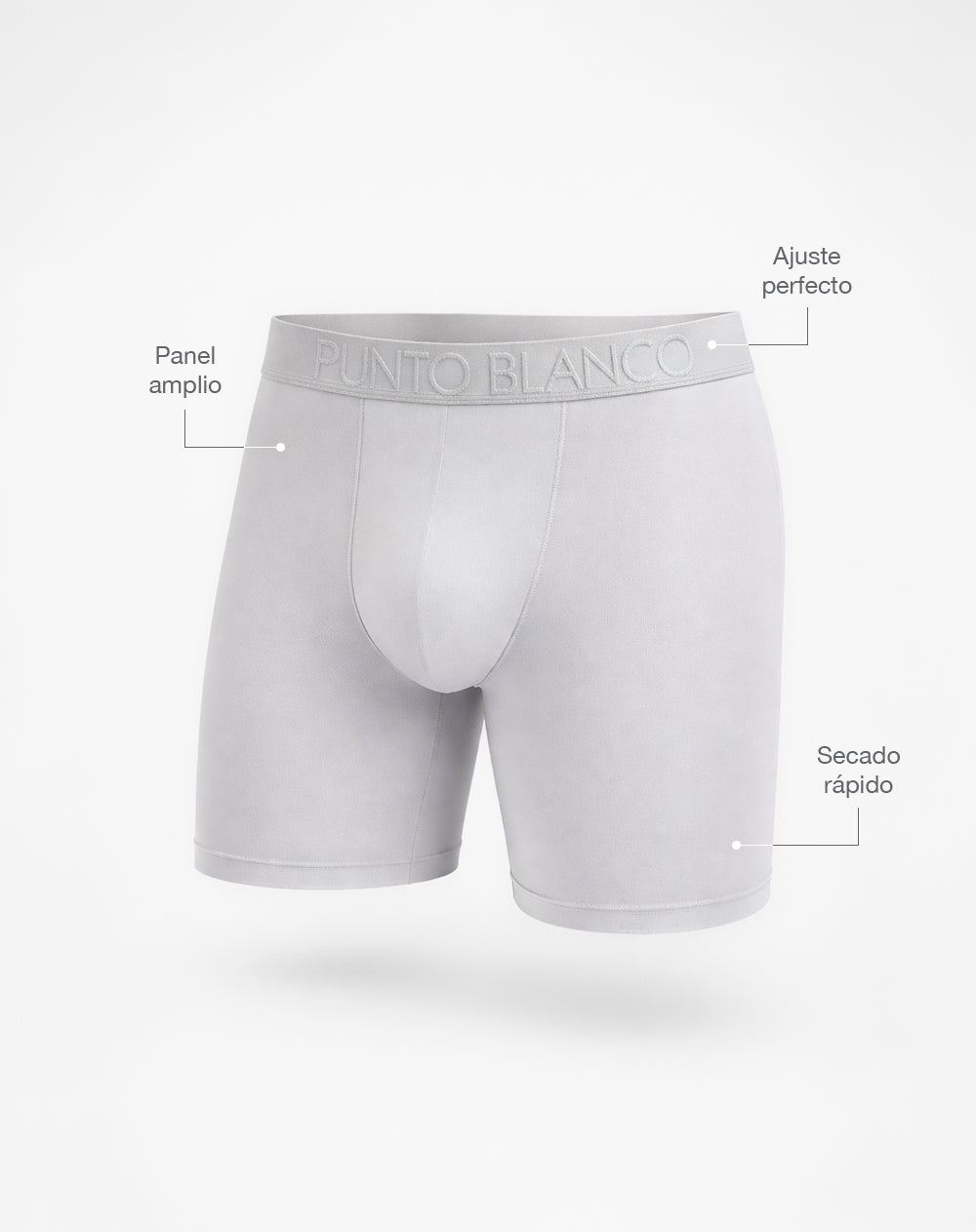 Bóxer deportivo largo microfibra gris