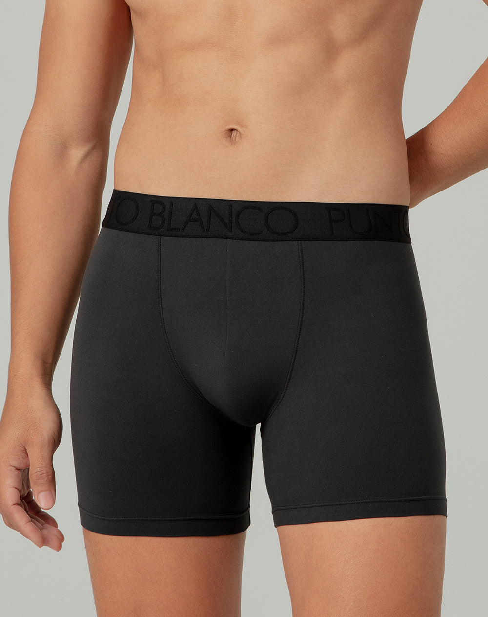 Bóxer deportivo largo microfibra negro