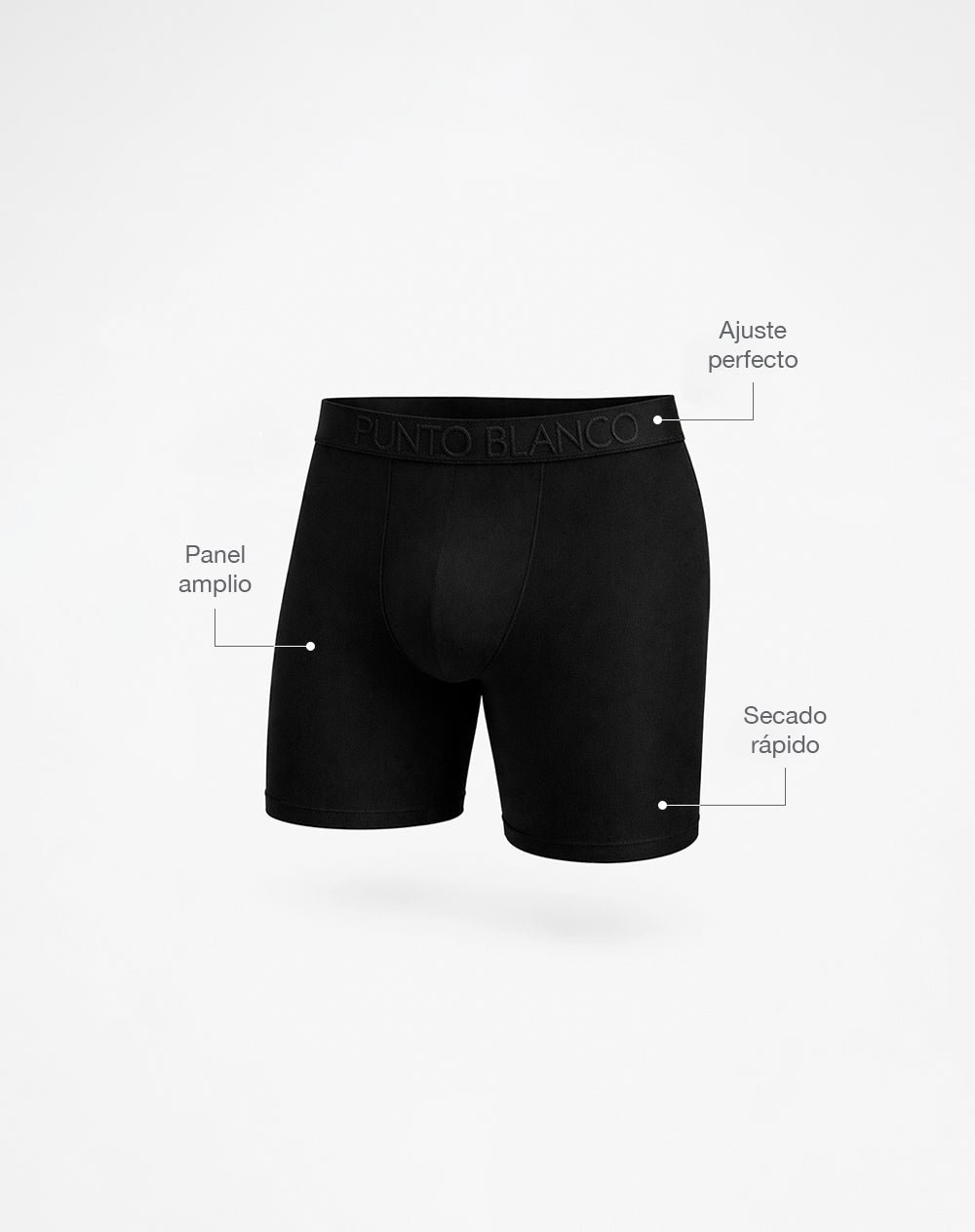 Bóxer deportivo largo microfibra negro