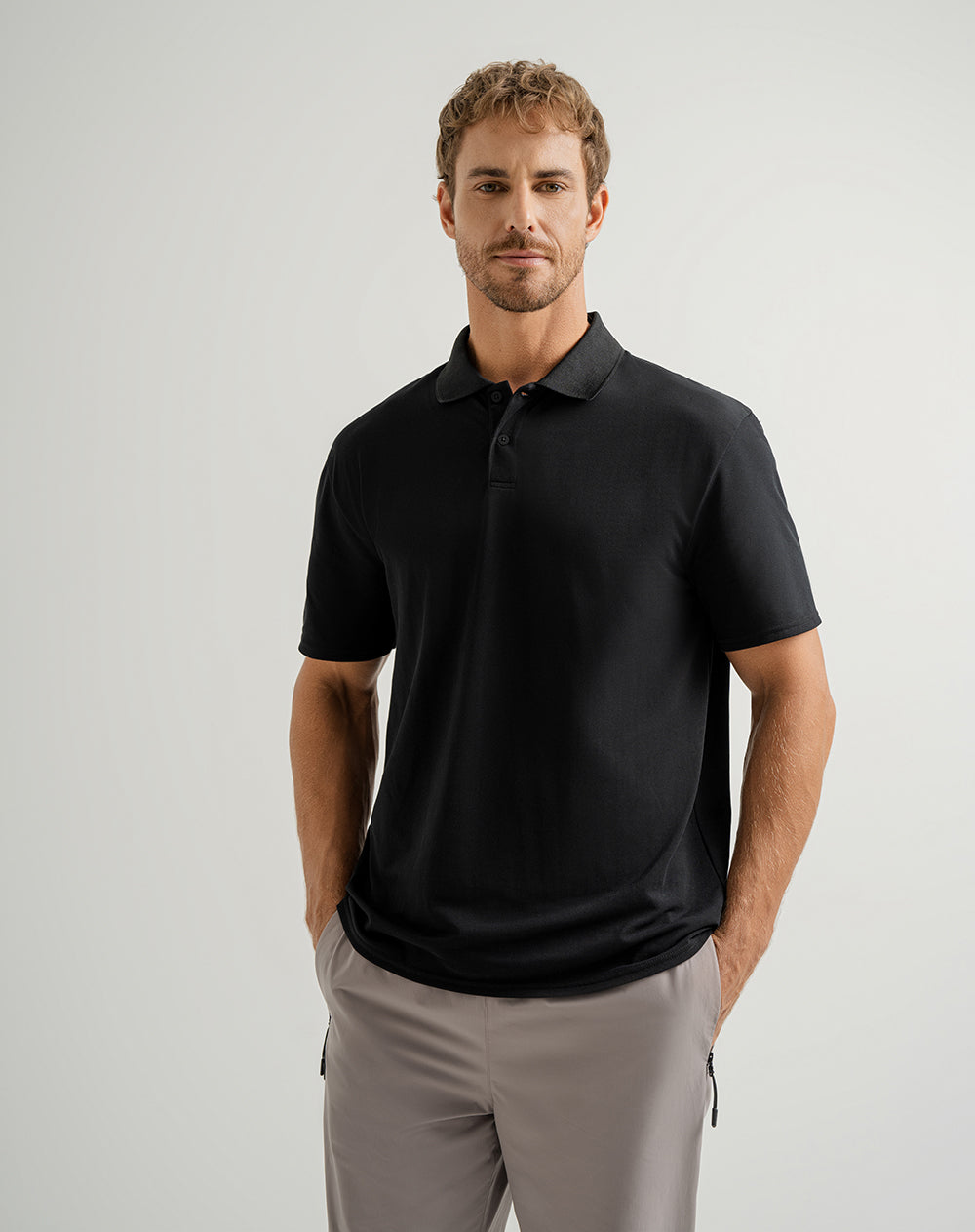Polo regular algodón supima negra hombre