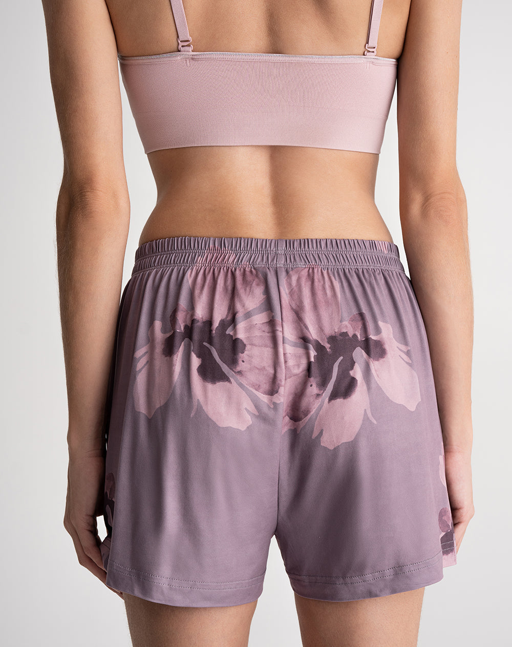 Short de pijama mujer malva estampado