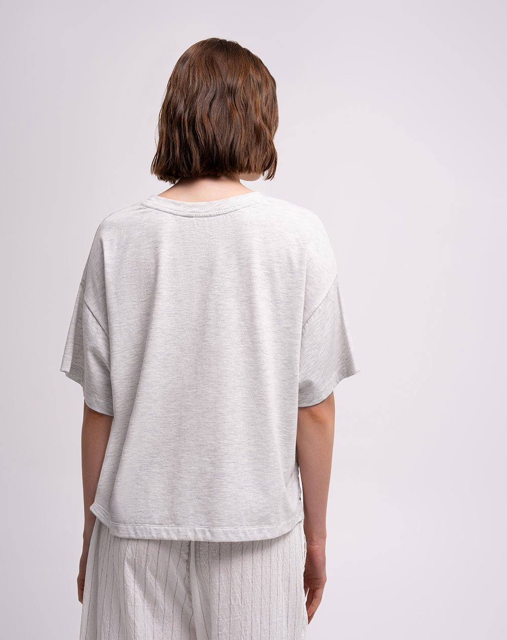 Camiseta oversize algodón gris mujer