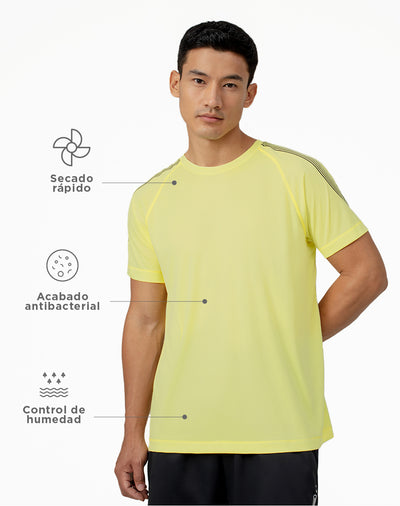 Camiseta deportiva hombre control humedad verde