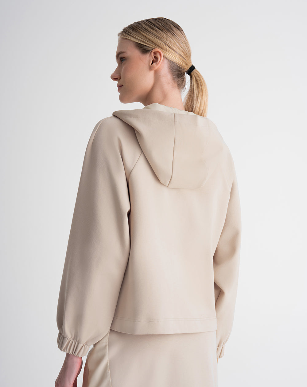 Chaqueta tacto suave caqui mujer