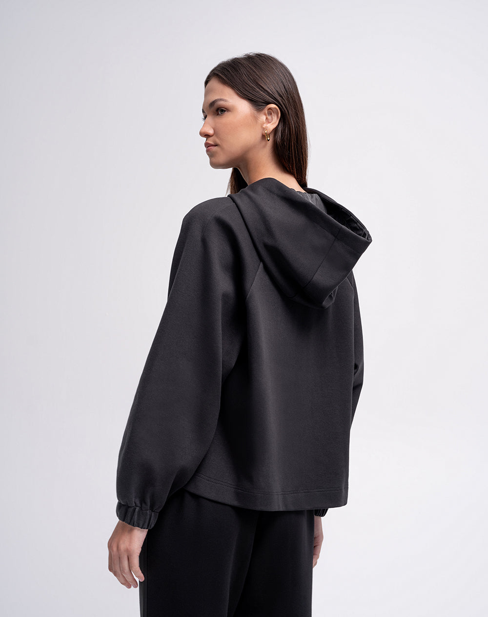 Chaqueta confort tacto suave negro mujer