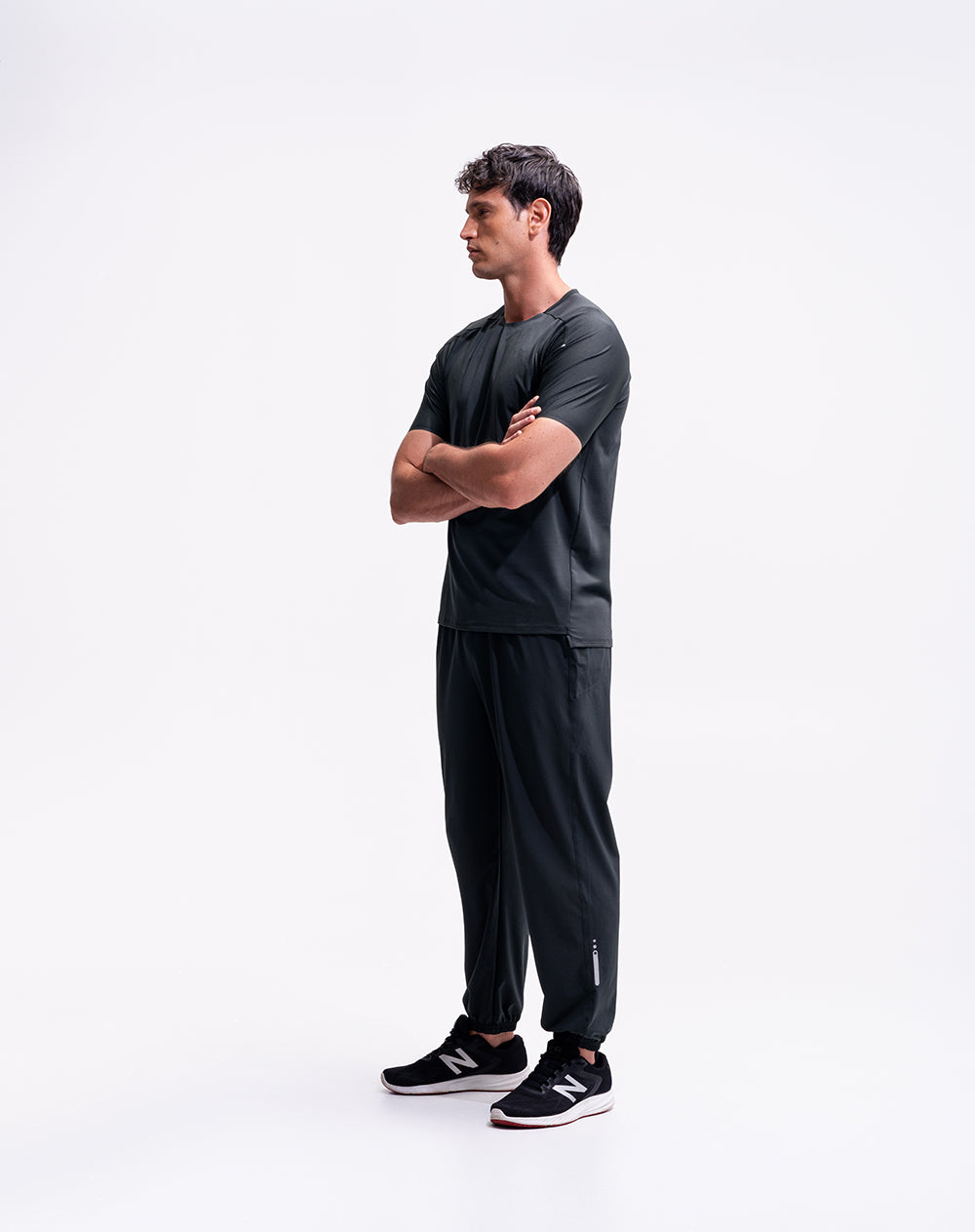 Jogger secado rápido negro hombre