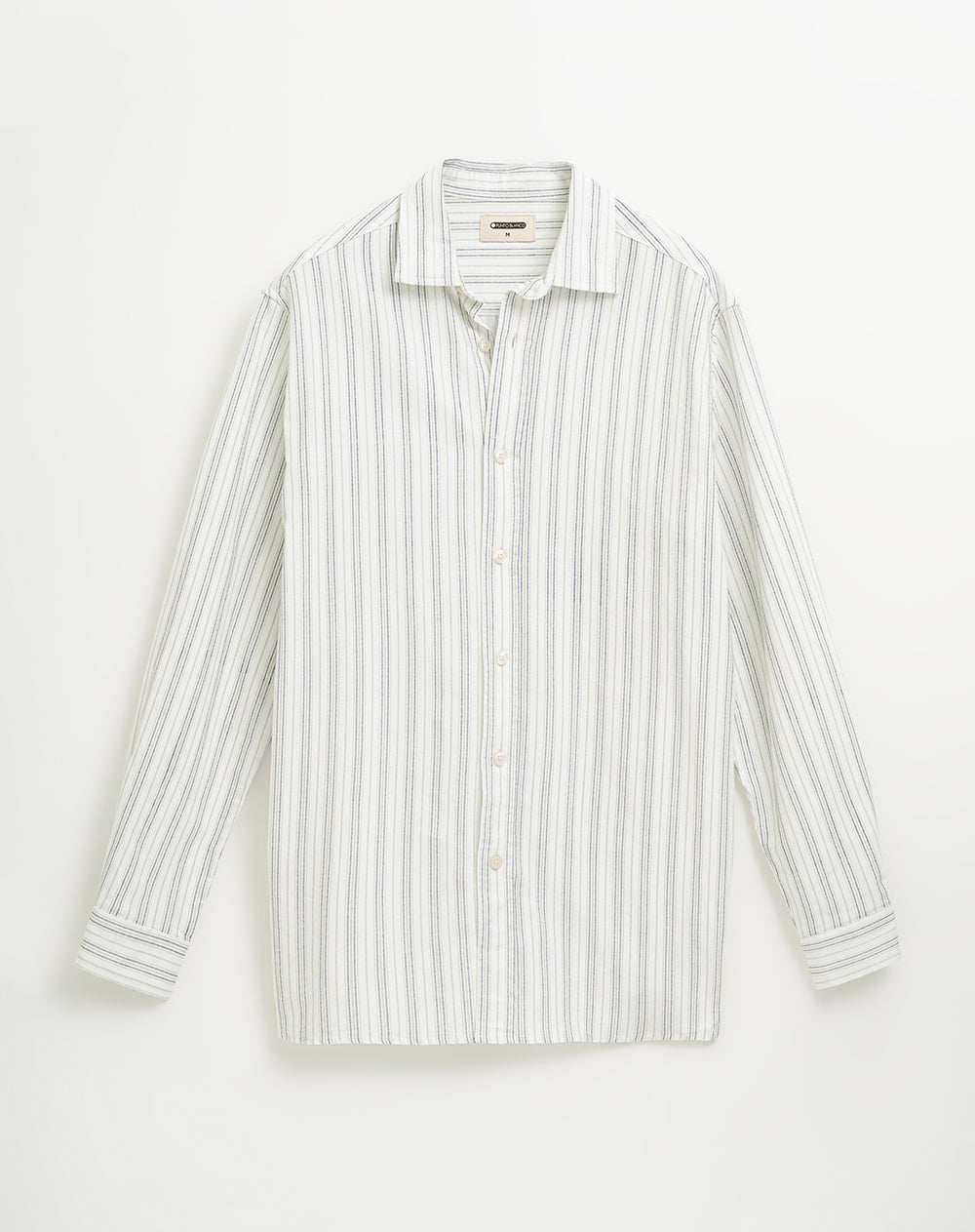 Camisa manga larga regular algodón blanca hombre