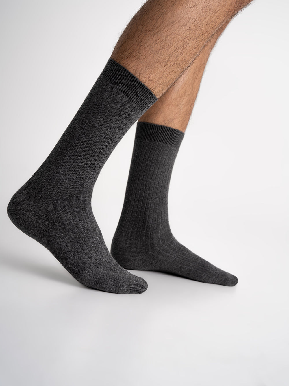 Medias hombre largas algodón grises