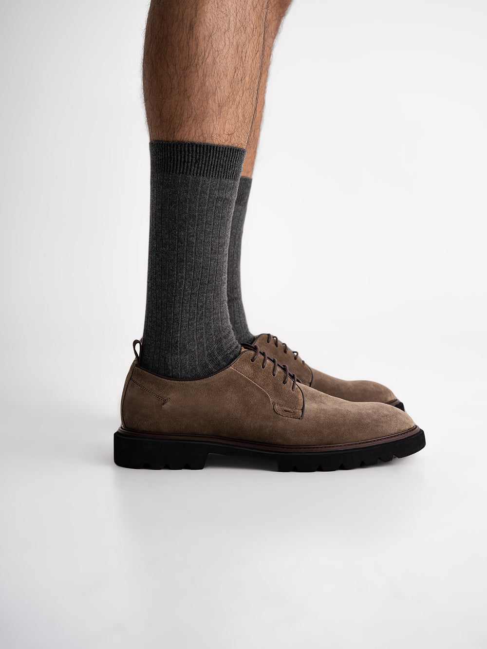 Medias hombre largas algodón grises