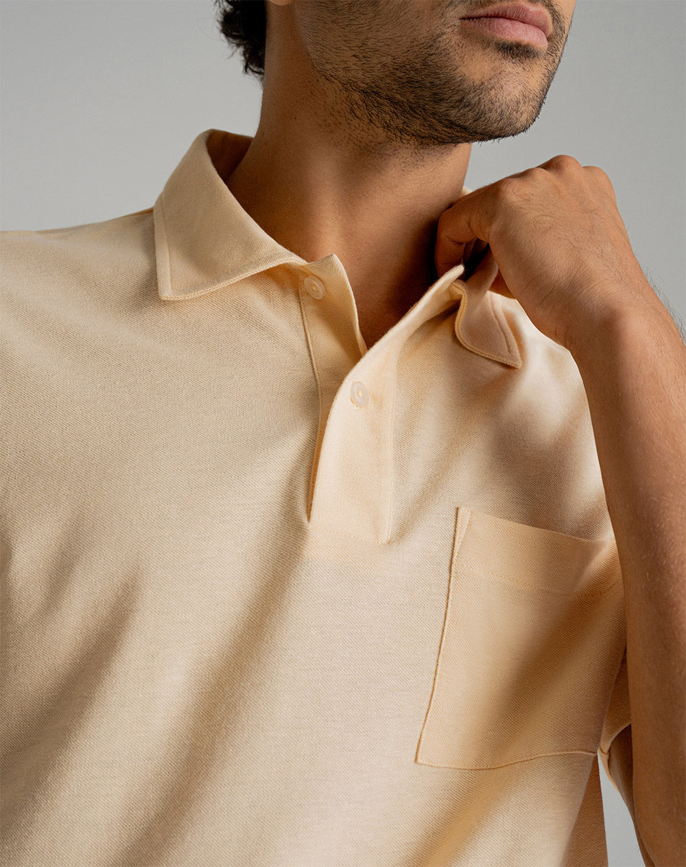 Polo regular algodón amarilla hombre