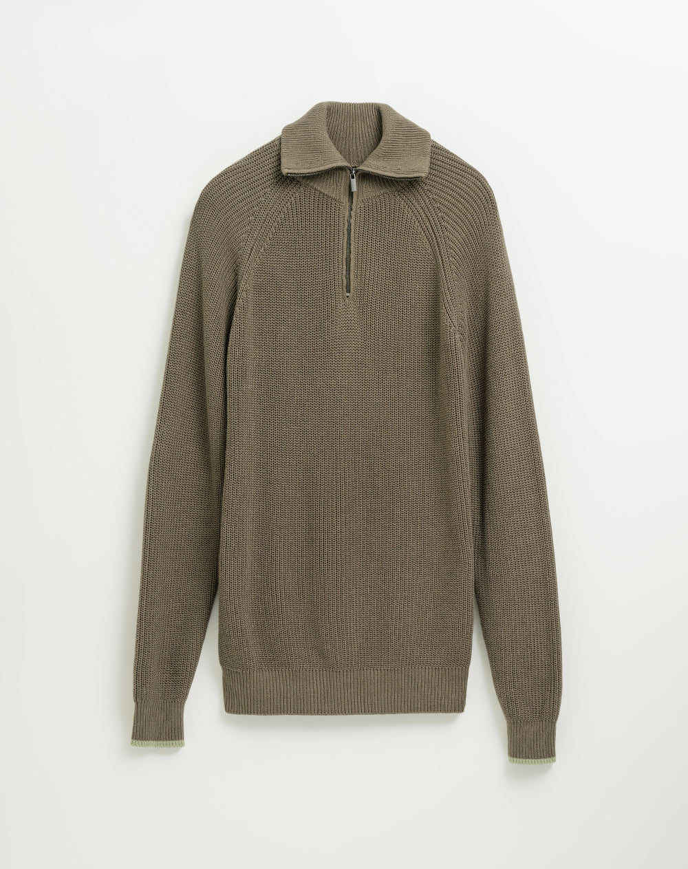 Suéter regular tejido de punto algodón verde hombre