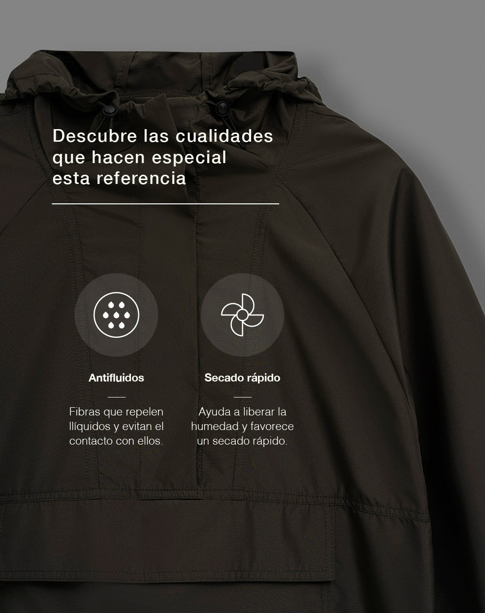Chaqueta regular rompevientos verde hombre