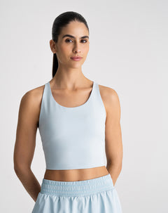 Top deportivo soporte medio control humedad azul