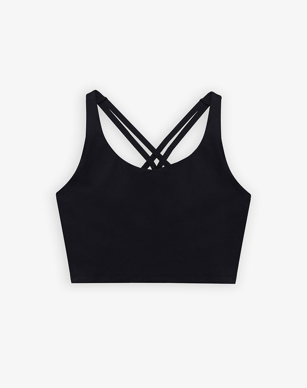 Top en tiras delgadas soporte medio negro