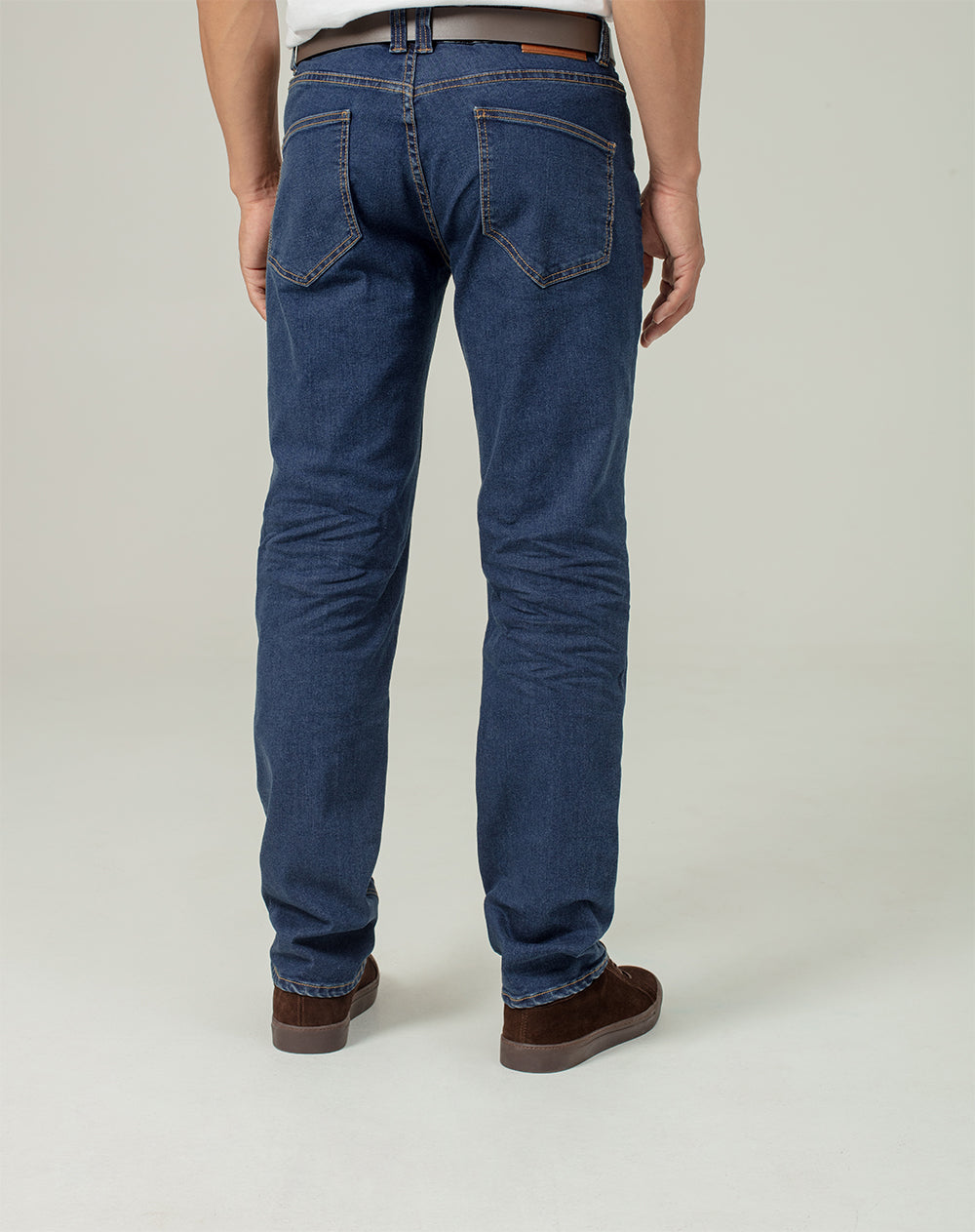 Jean recto regular algodón índigo medio hombre