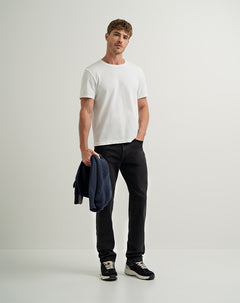 Jean recto regular algodón negro hombre