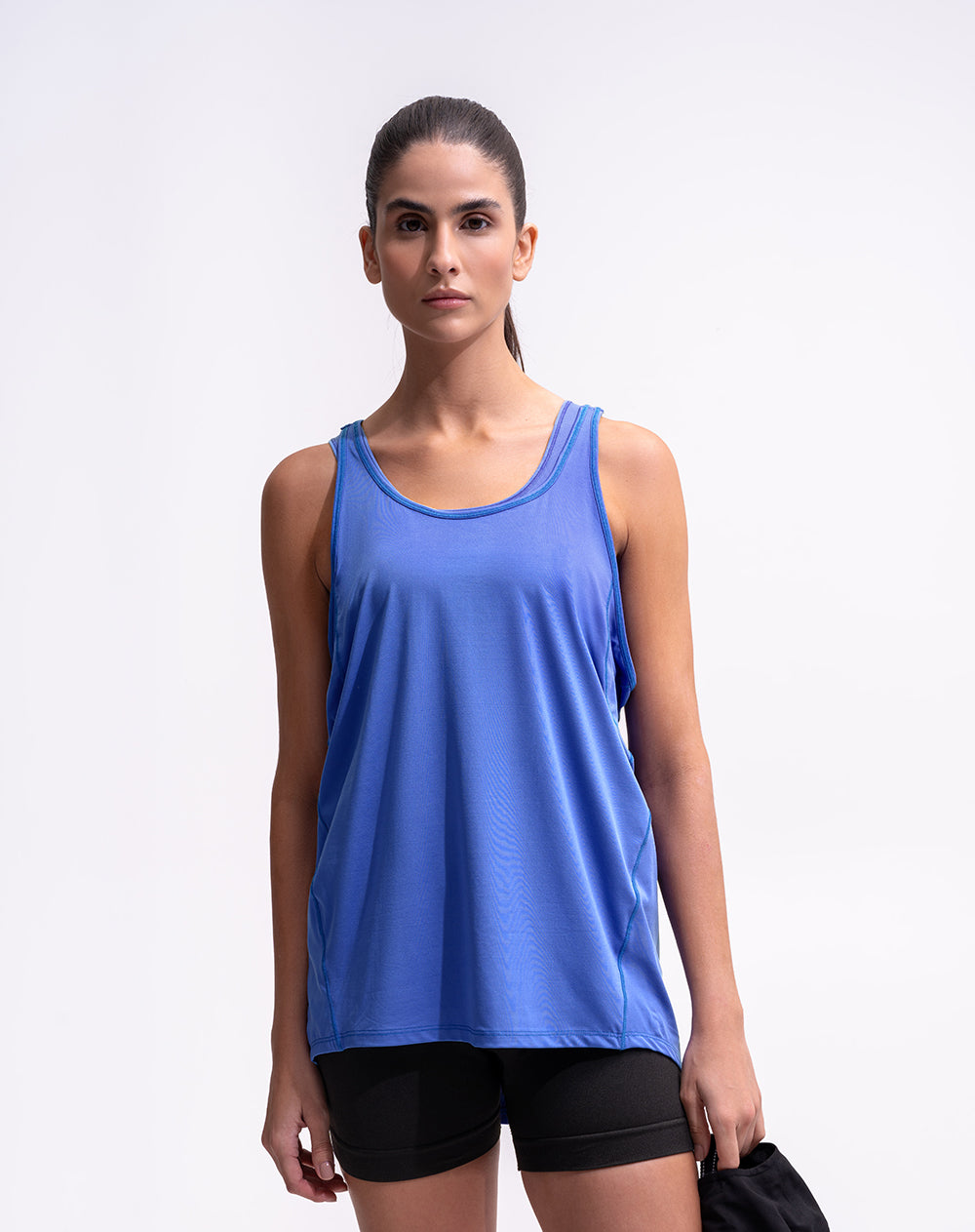 Camiseta esqueleto deportiva secado rápido azul mujer