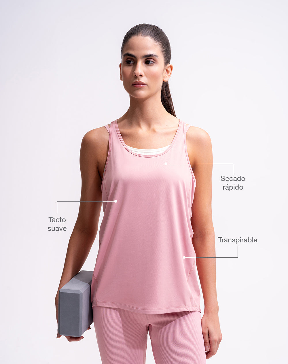 Camiseta esqueleto deportiva secado rápido rosada mujer