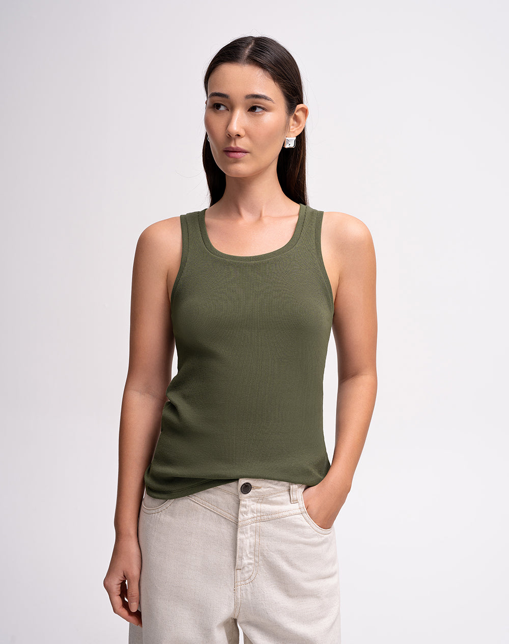 Camiseta slim fit verde