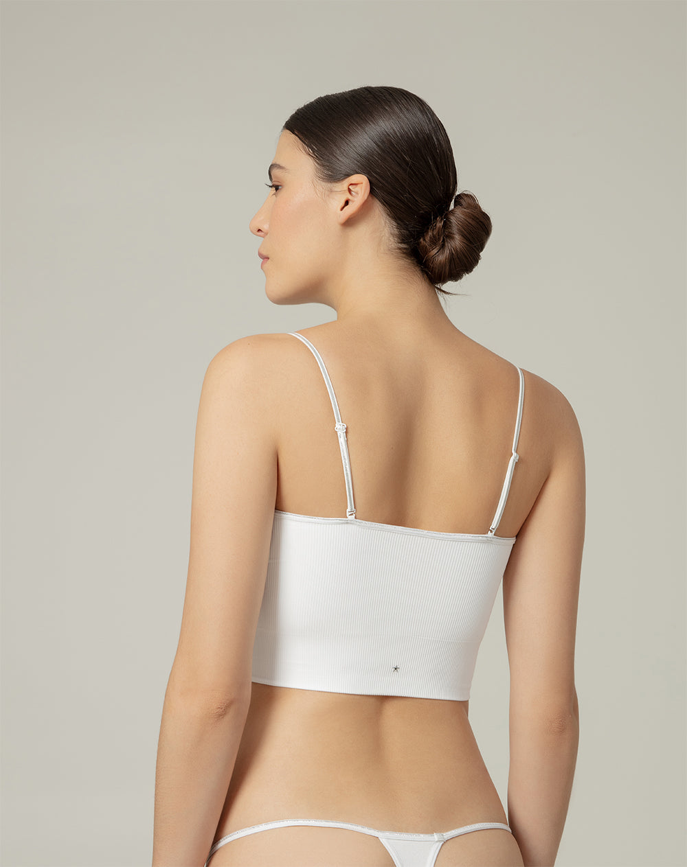 Top soporte medio seamless cargaderas removibles blanco