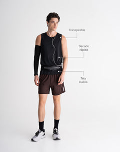 Camisilla deportiva transpirable negra hombre