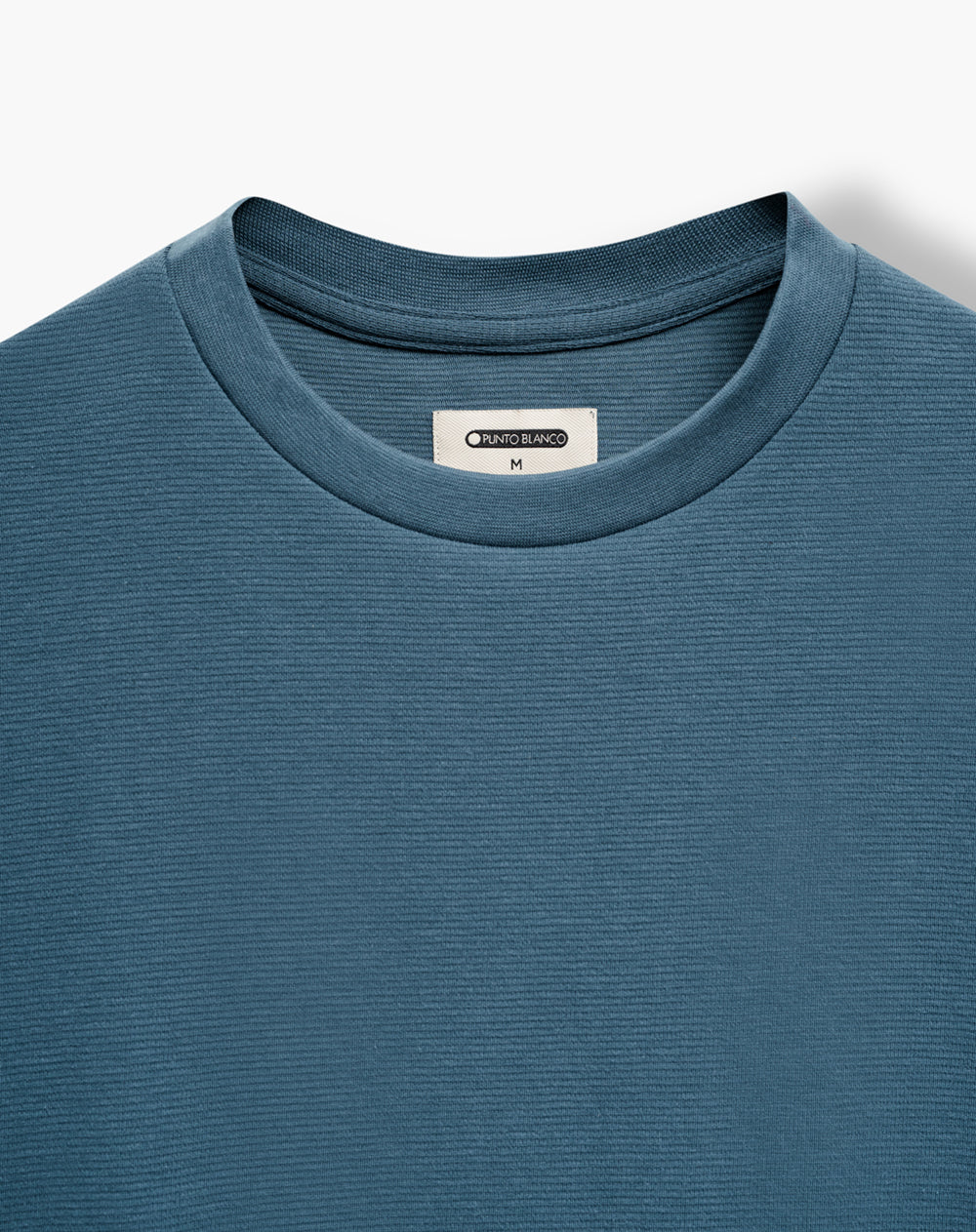 Camiseta regular algodón azul hombre