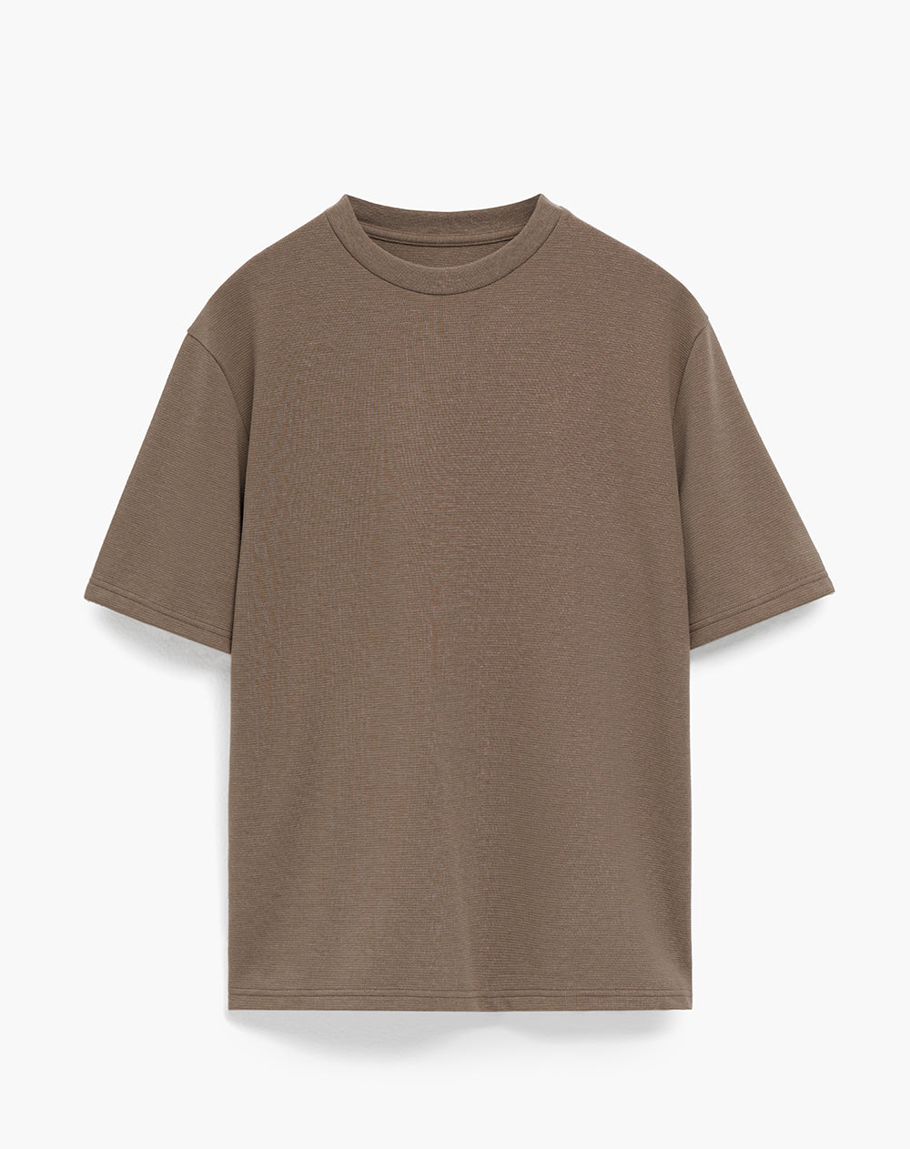 Camiseta regular algodón café hombre