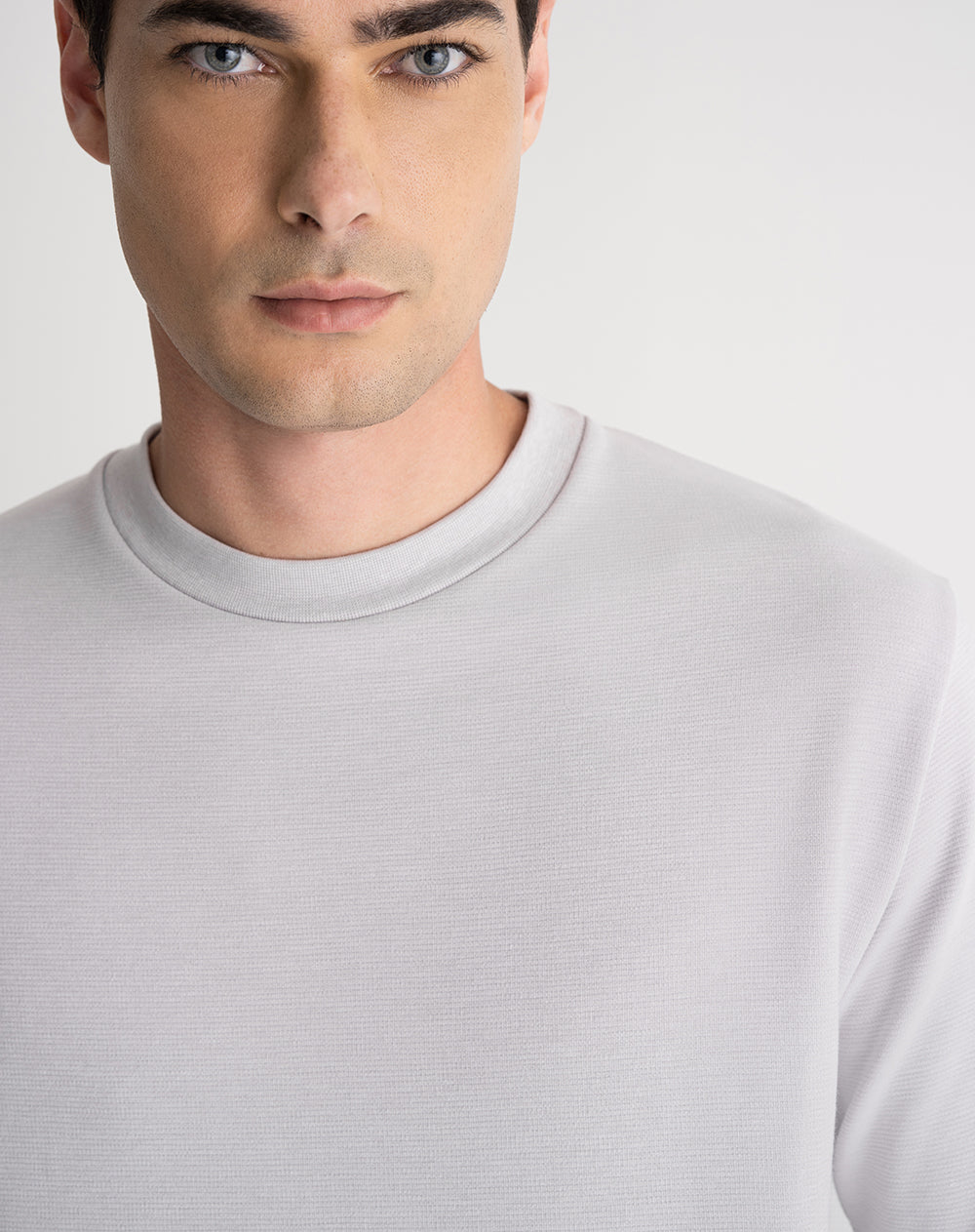 Camiseta regular algodón gris hombre