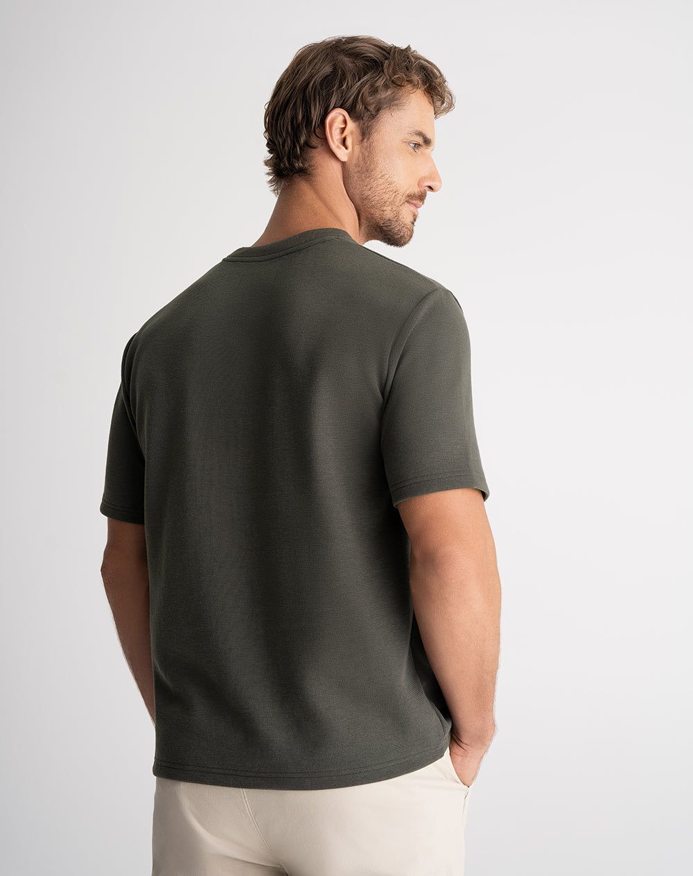 Camiseta regular algodón verde hombre