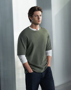 Camiseta confort regular algodón verde hombre