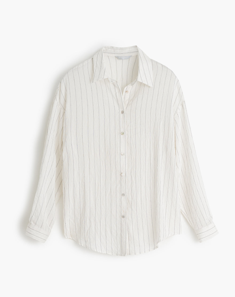 Camisa manga larga efecto arrugado habana rayas mujer