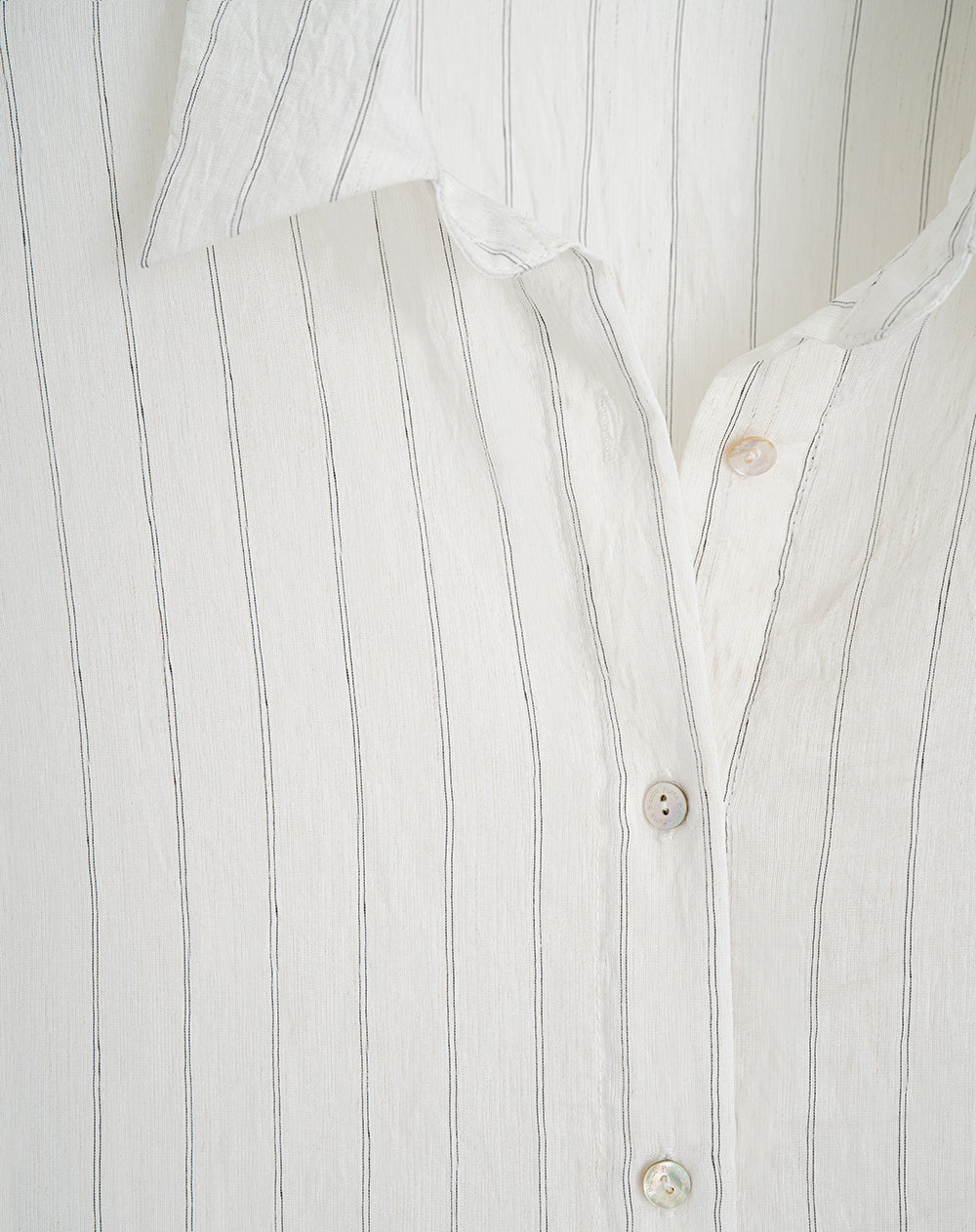 Camisa manga larga efecto arrugado habana rayas mujer