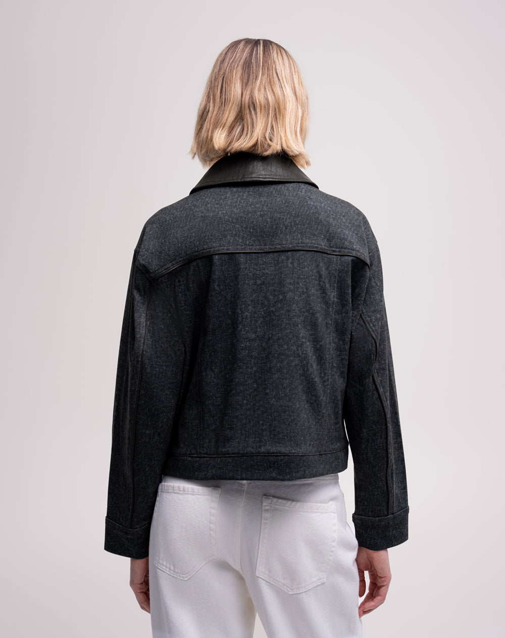 Chaqueta confort gris mujer