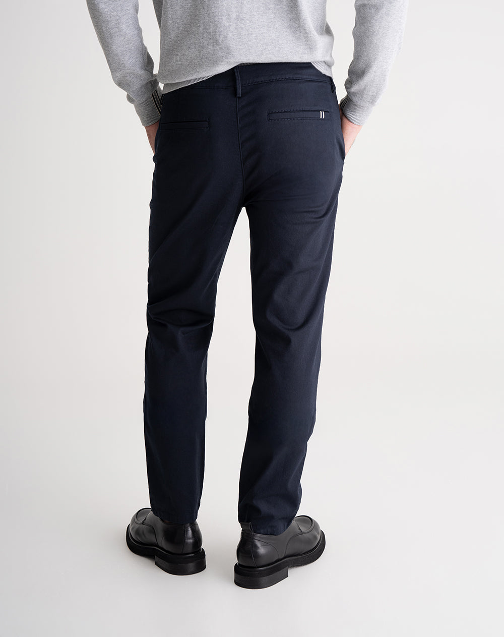 Pantalón chino regular algodón azul hombre