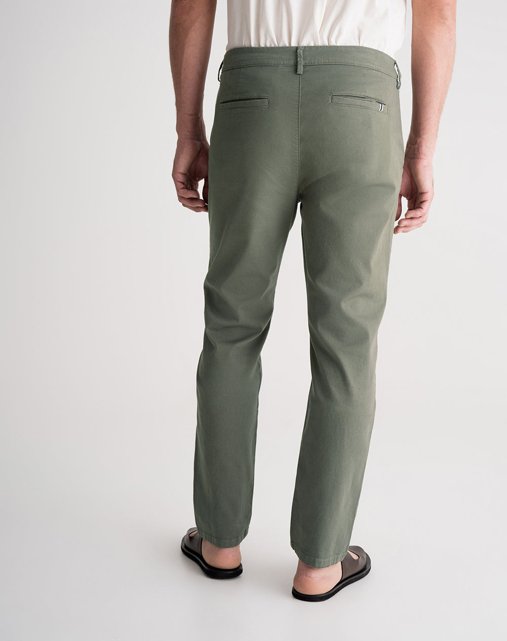 Pantalón chino regular algodón verde hombre