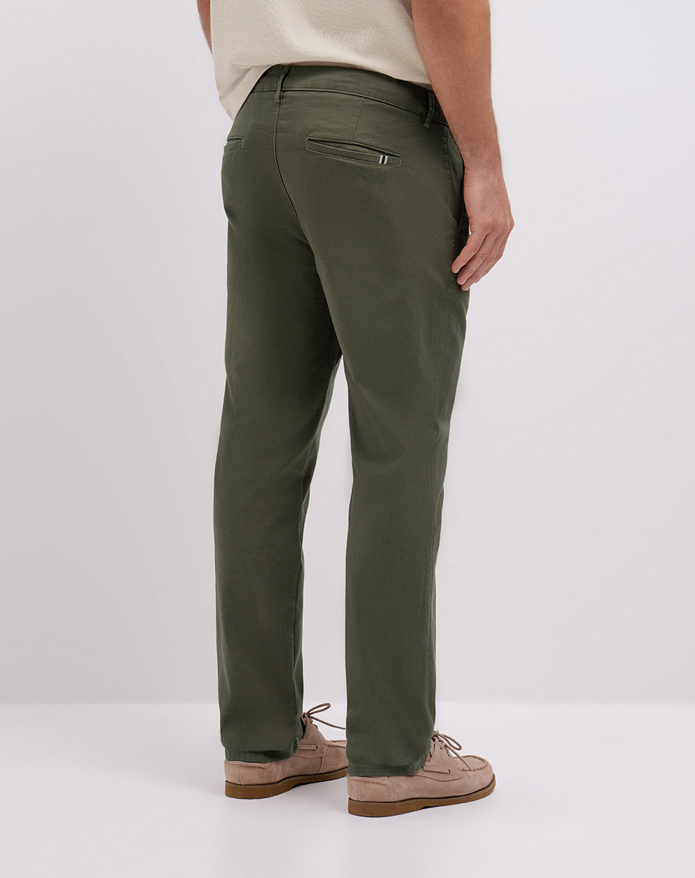 Pantalón chino regular algodón verde hombre
