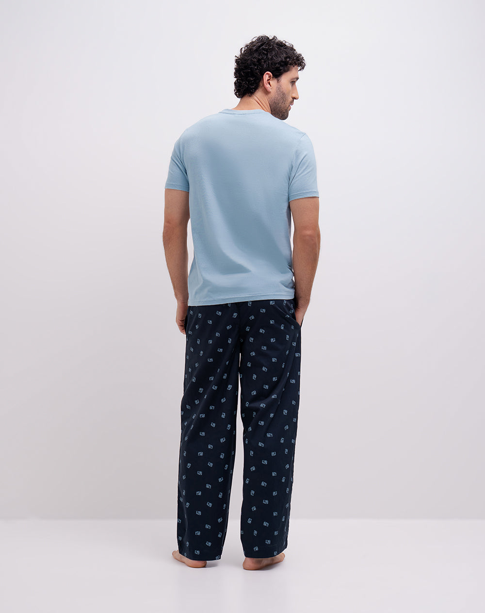 Camiseta + pantalón de pijama algodón surtida hombre