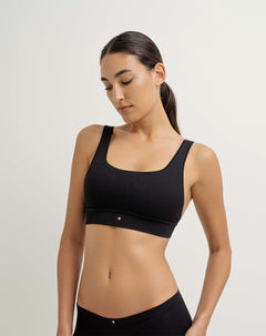 Top soporte medio seamless negro