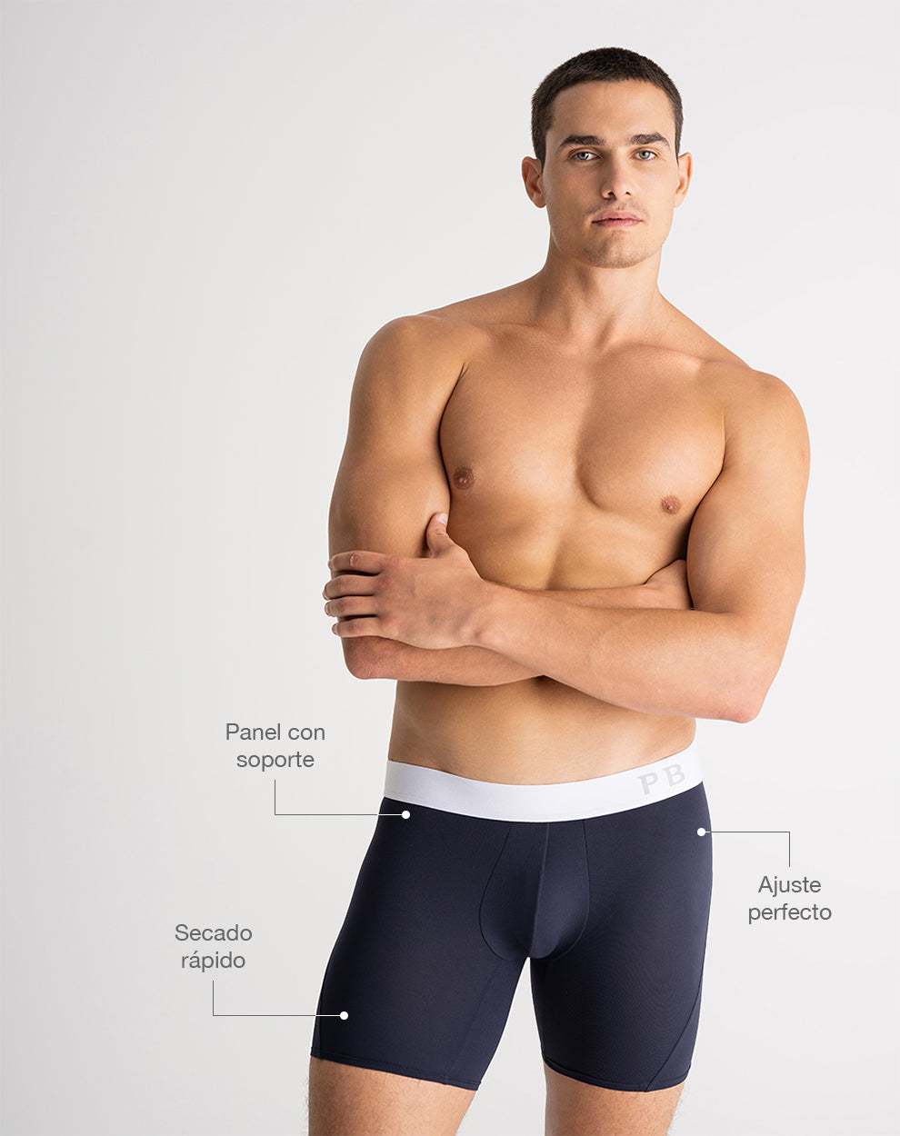 Bóxer deportivo medio microfibra x3unds surtido