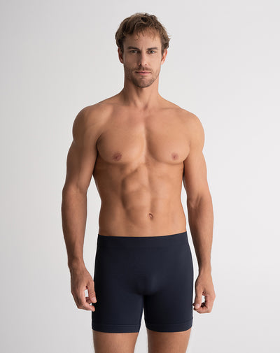 Bóxer deportivo medio seamless azul