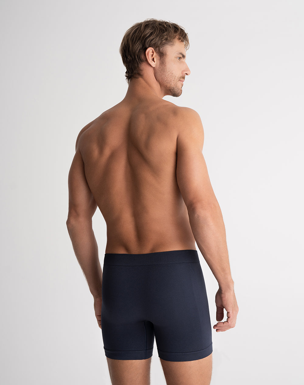 Bóxer deportivo medio seamless azul