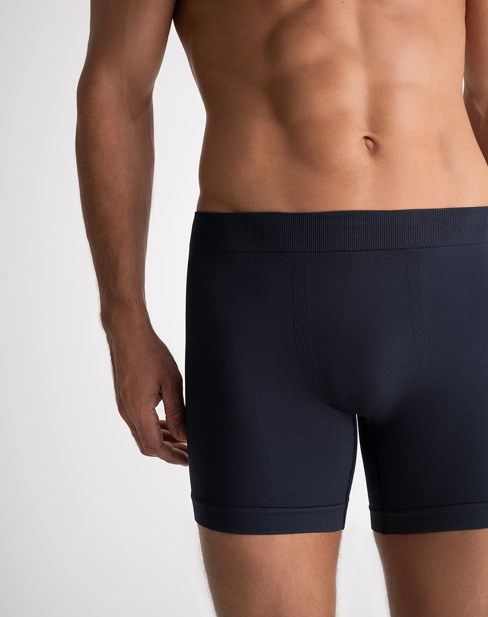 Bóxer deportivo medio seamless azul
