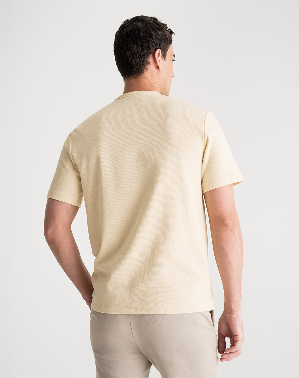 Camiseta regular algodón crema hombre