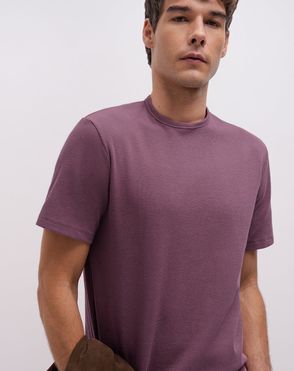 Camiseta regular algodón morada hombre