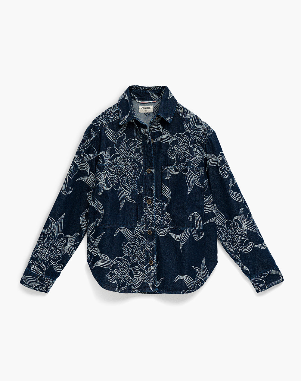 Camisa oversized fit manga larga azul indigo