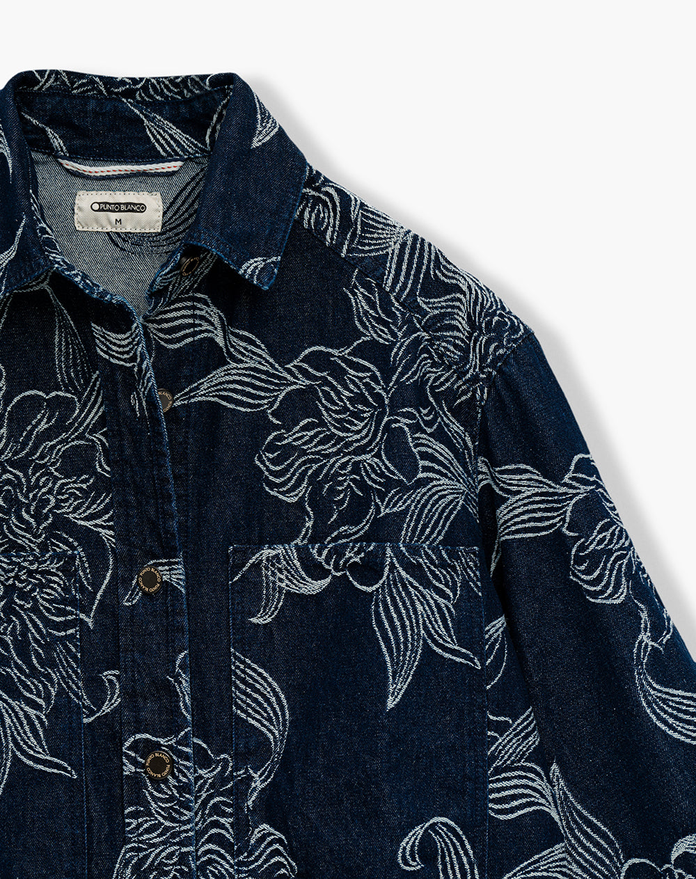 Camisa oversized fit manga larga azul indigo