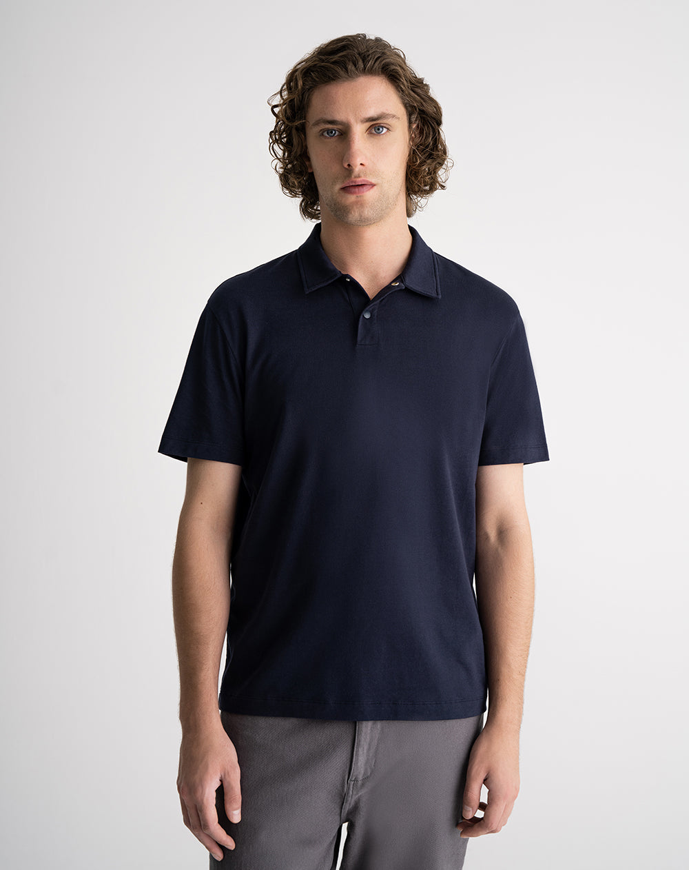 Polo regular algodón jersey azul