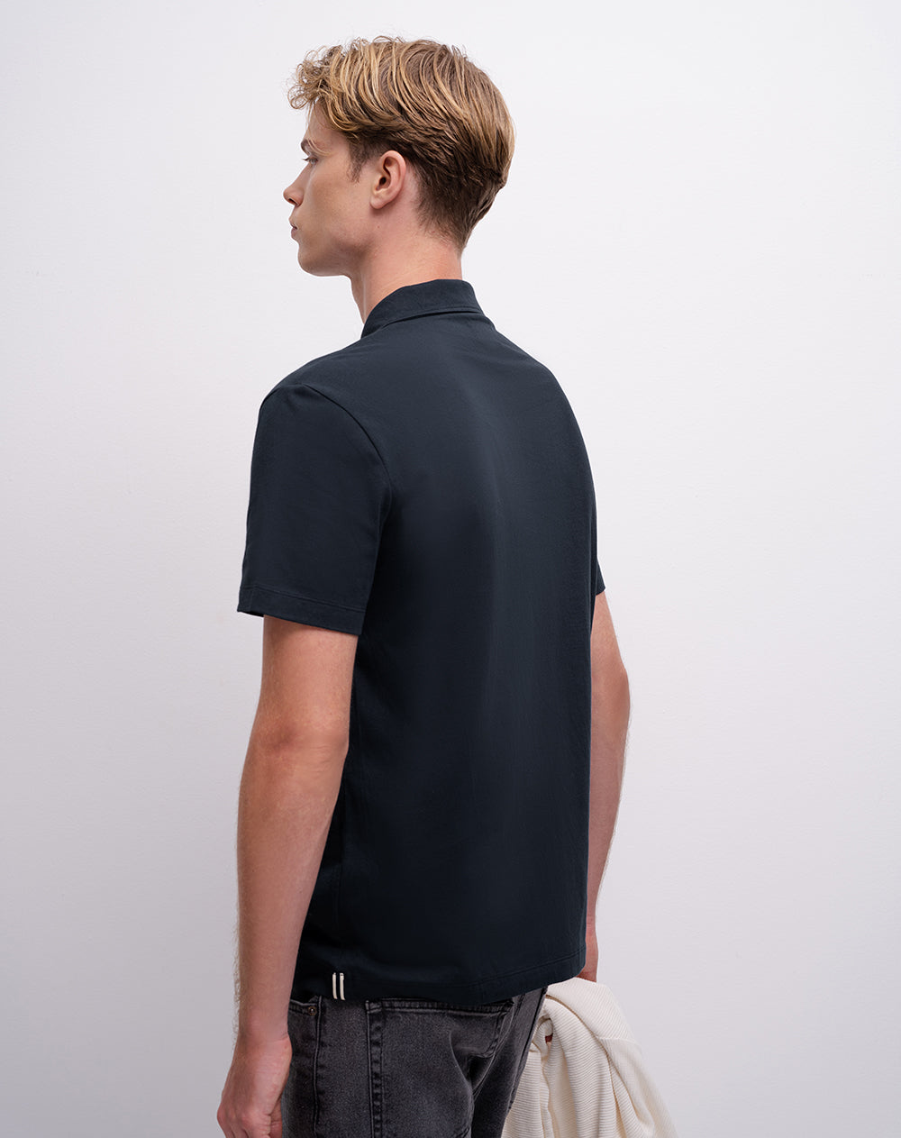 Polo regular algodón jersey azul hombre