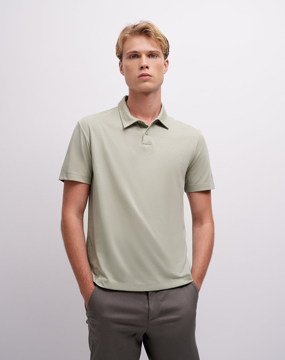 Polo regular algodón jersey verde hombre